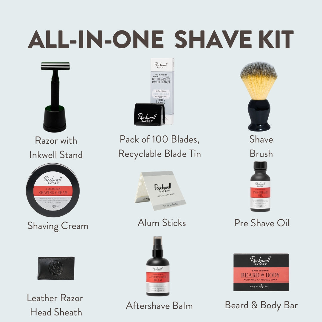 Rockwell 6S Black Stainless Steel All-In-One Shave Kit