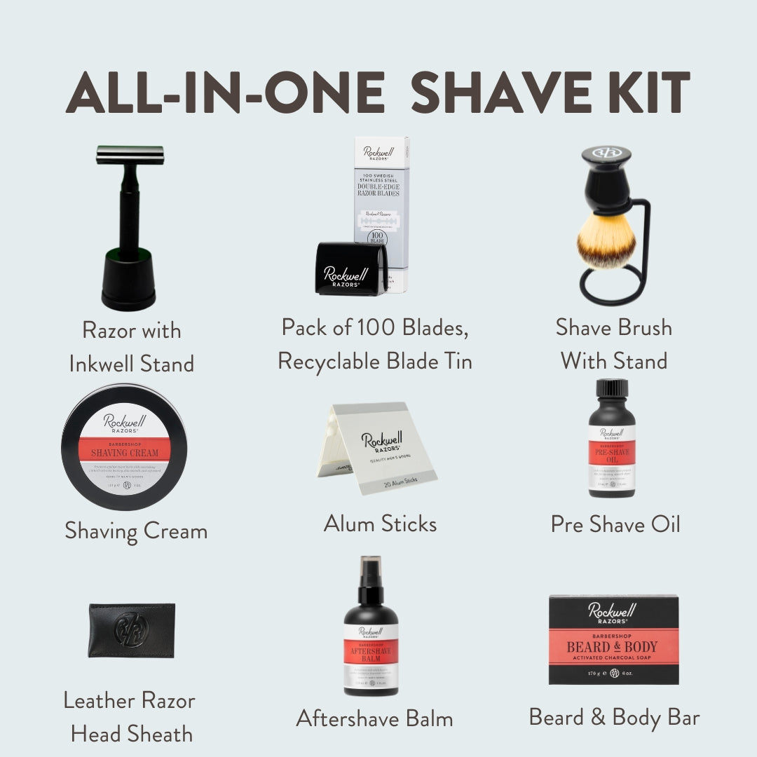 Rockwell 6S Black Stainless Steel All-In-One Shave Kit