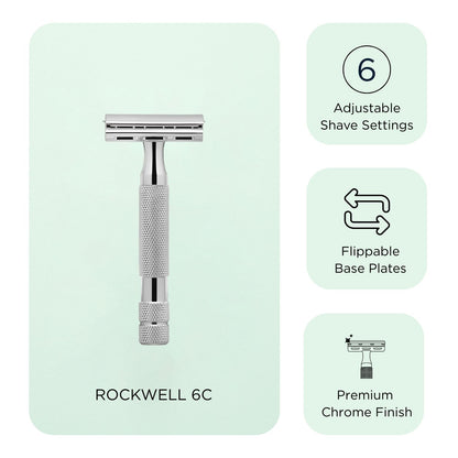 Rockwell 6C Adjustable Razor - Chrome Finish