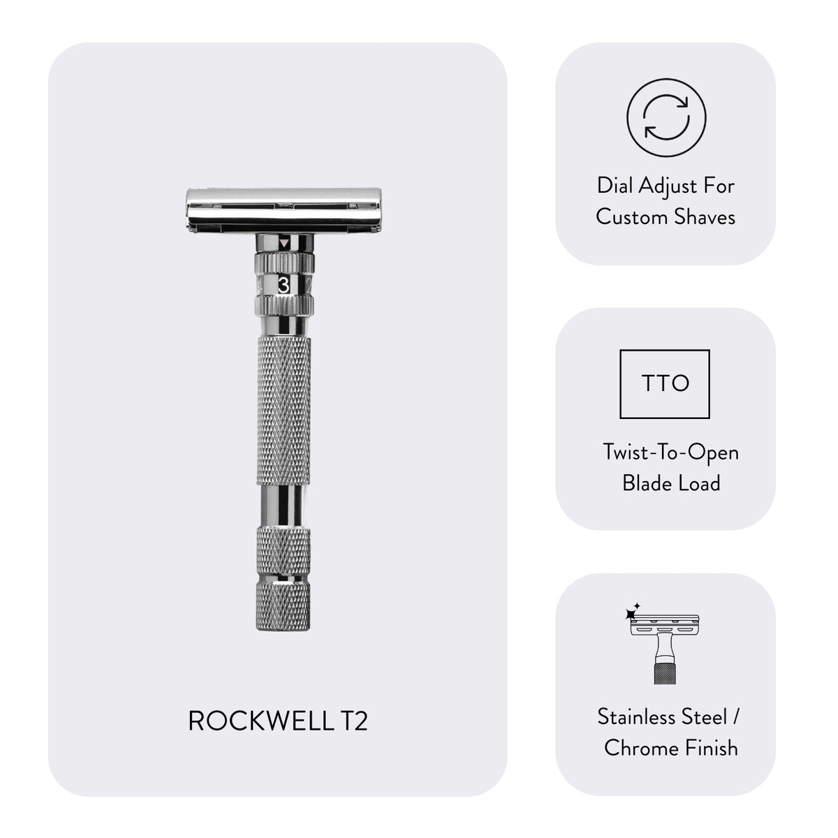 Rockwell T2 Adjustable Safety Razor | Rockwell Razors