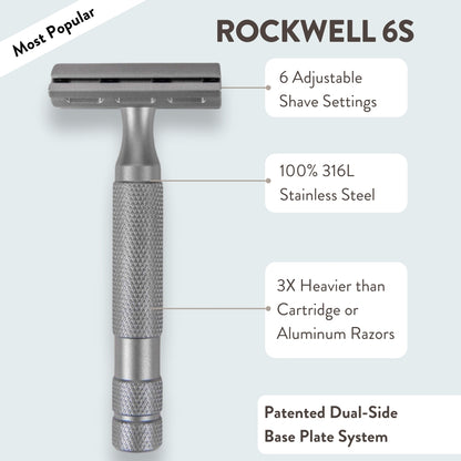 Rockwell 6S Matte Stainless Steel All-In-One Shave Kit