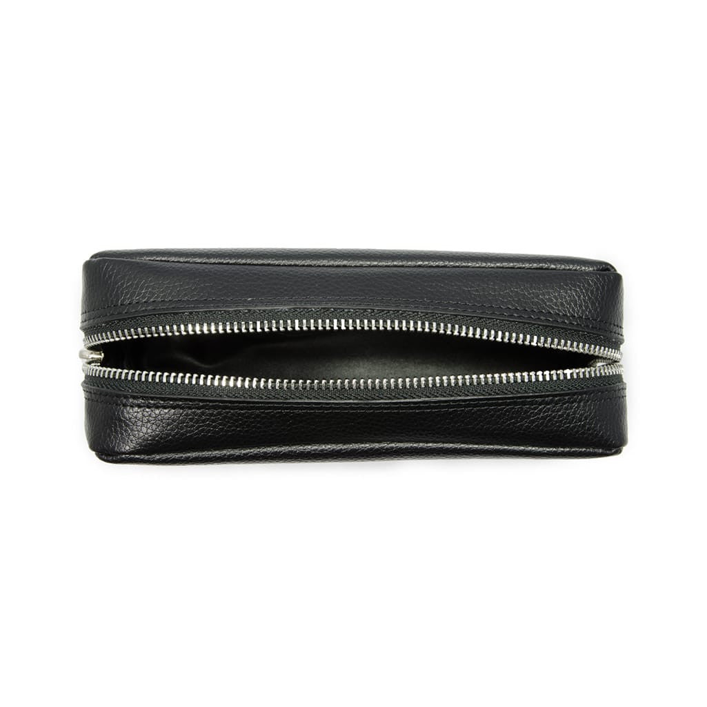 Black leather dopp online kit